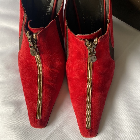 Donald Pliner Couture Red Suede Boot Mules, Size 6 - Picture 2 of 7